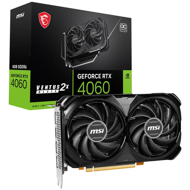 Vaizdo plokštė MSI GeForce RTX 4060 VENTUS 2X BLACK 8G OC GDDR6