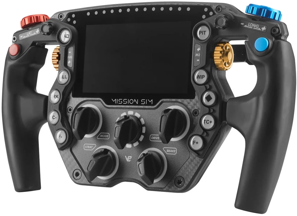 VPG Sim Mission Sim Steering Wheel, 5-inch Touch Ekranas, ARGB, 290mm – Juodas