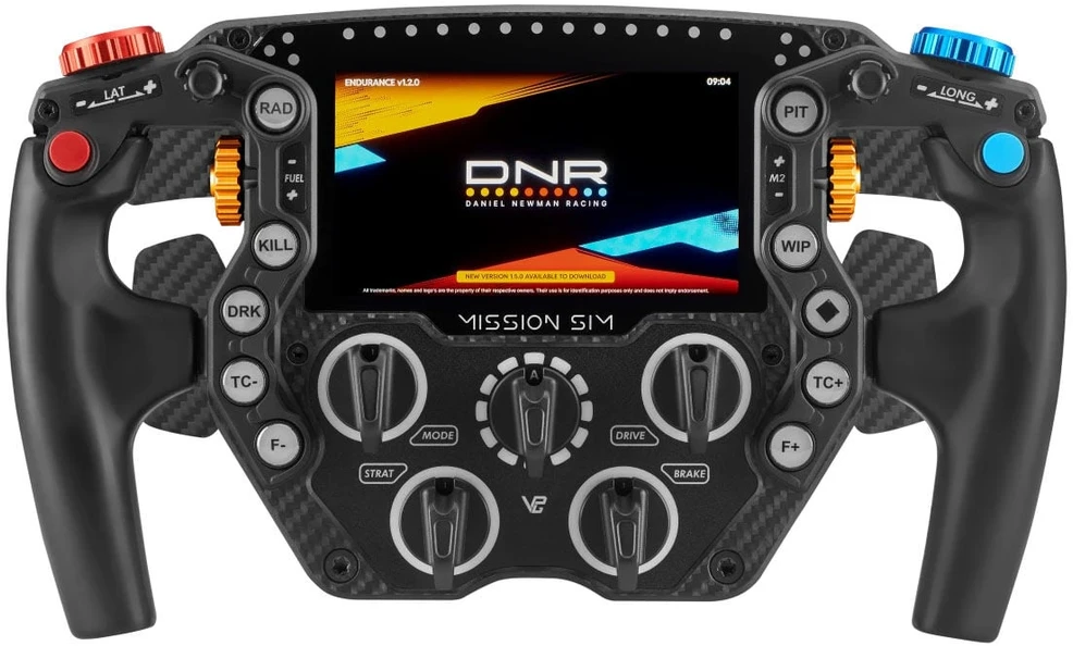 VPG Sim Mission Sim Steering Wheel, 5-inch Touch Ekranas, ARGB, 290mm – Juodas