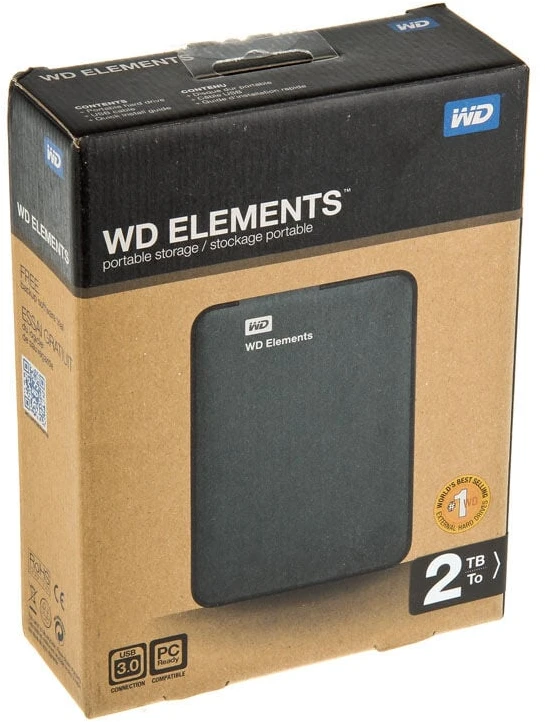 Western Digital Kietasis išorinis diskas WD Elements Portable HDD 2TB USB3 WDBU6Y0020BBK-WESN Juodas