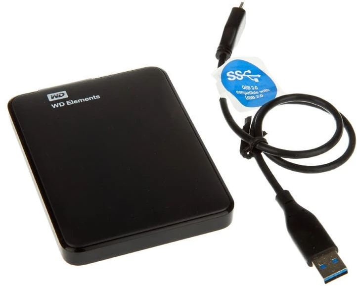 Išorinis kietasis diskas Western Digital Elements HDD 1TB USB3, Juodas