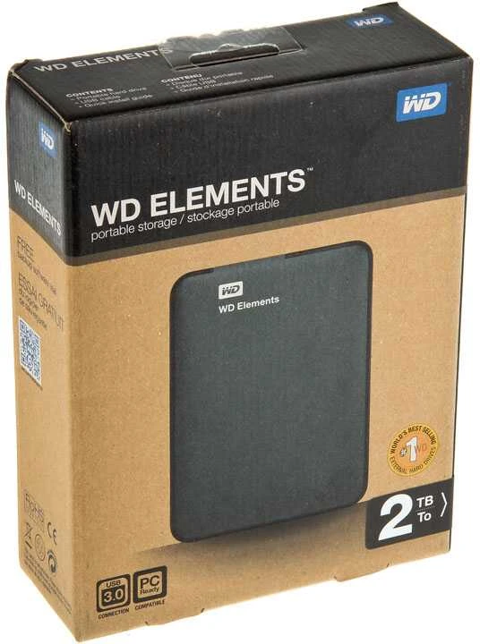 Western Digital Kietasis išorinis diskas WD Elements Portable HDD 2TB USB3 WDBU6Y0020BBK-WESN Juodas
