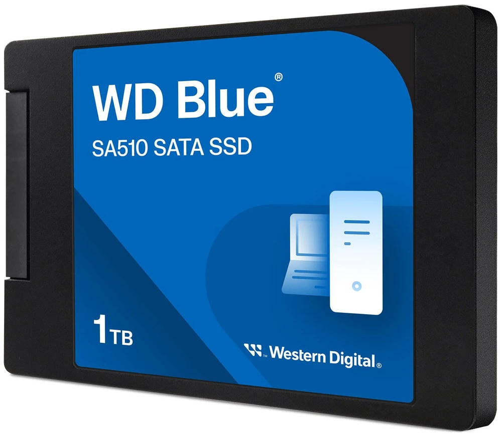 WD Mėlyna SA510 SSD 1TB SATA III 6Gb/s korpusas 2.5" 7mm vidinė vienguba pakuotė, maitinama „SANDISK“