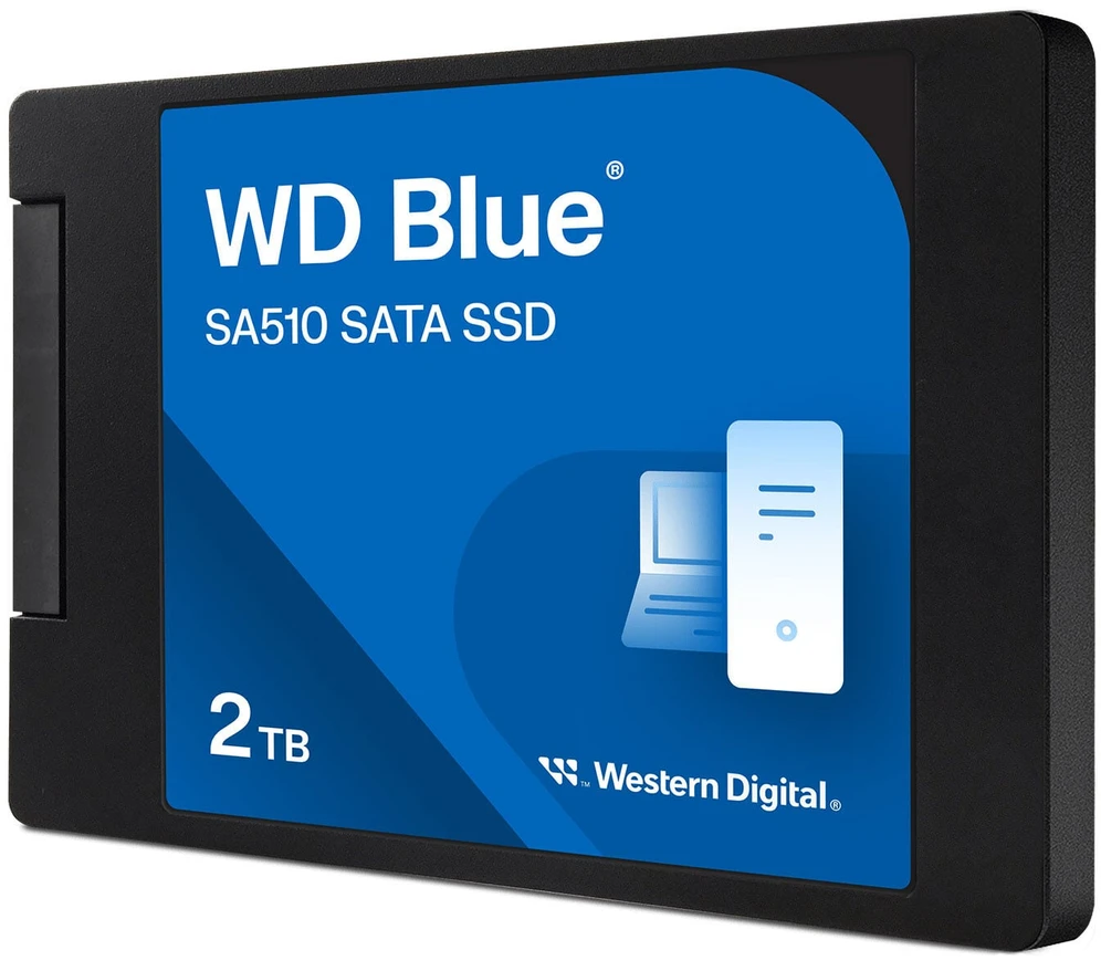 WD Mėlyna SA510 SSD 2TB SATA III 6Gb/s korpusas 2.5" 7mm vidinė po vieną pakuotę, maitinamas „SANDISK“