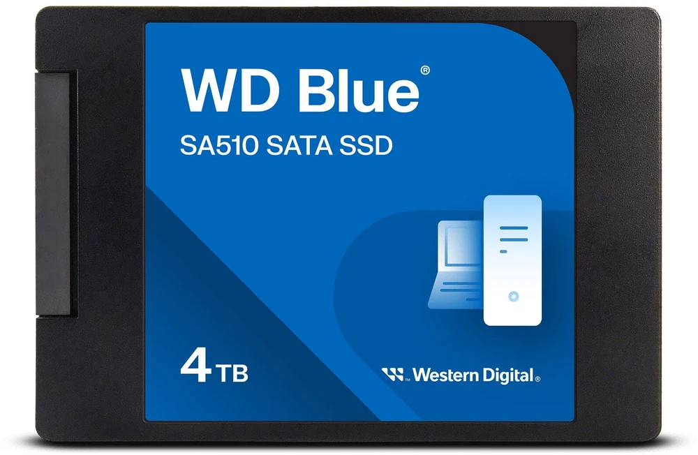 WD Mėlyna SA510 SSD 4TB SATA III 6Gb/s korpusas 2.5" 7mm vidinė vienguba pakuotė, MAITINA „SANDISK“