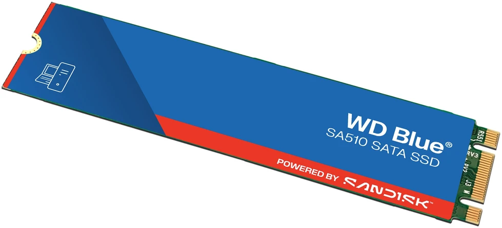 WD Mėlyna SA510 SSD 500GB M.2 2280 SATA III 6Gb/s vidinis, vienos pakuotės, maitinamas „SANDISK“