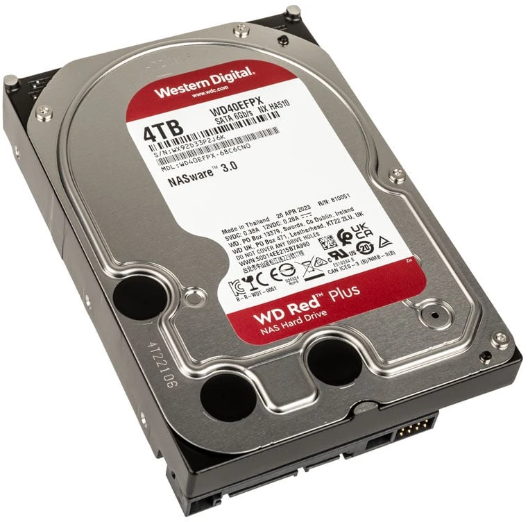 Sandisk WD Raudona Plus 4TB SATA 6Gb/s 3.5 colio 258MB talpyklos vidinis HDD diskas, didmeninis