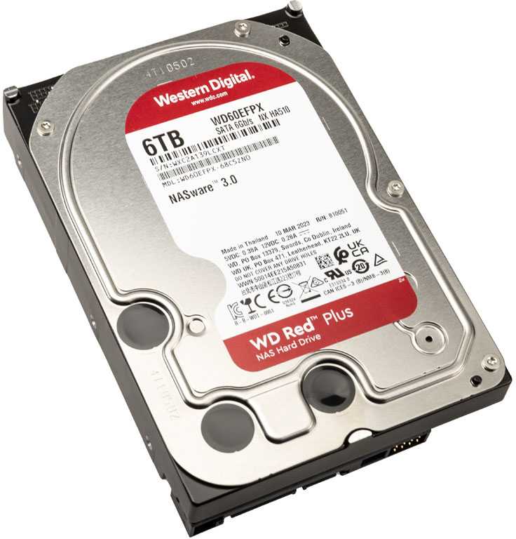 Sandisk WD Raudona Plus 6TB SATA 6Gb/s 3.5 colio 258MB cache vidinis HDD diskas, urmu