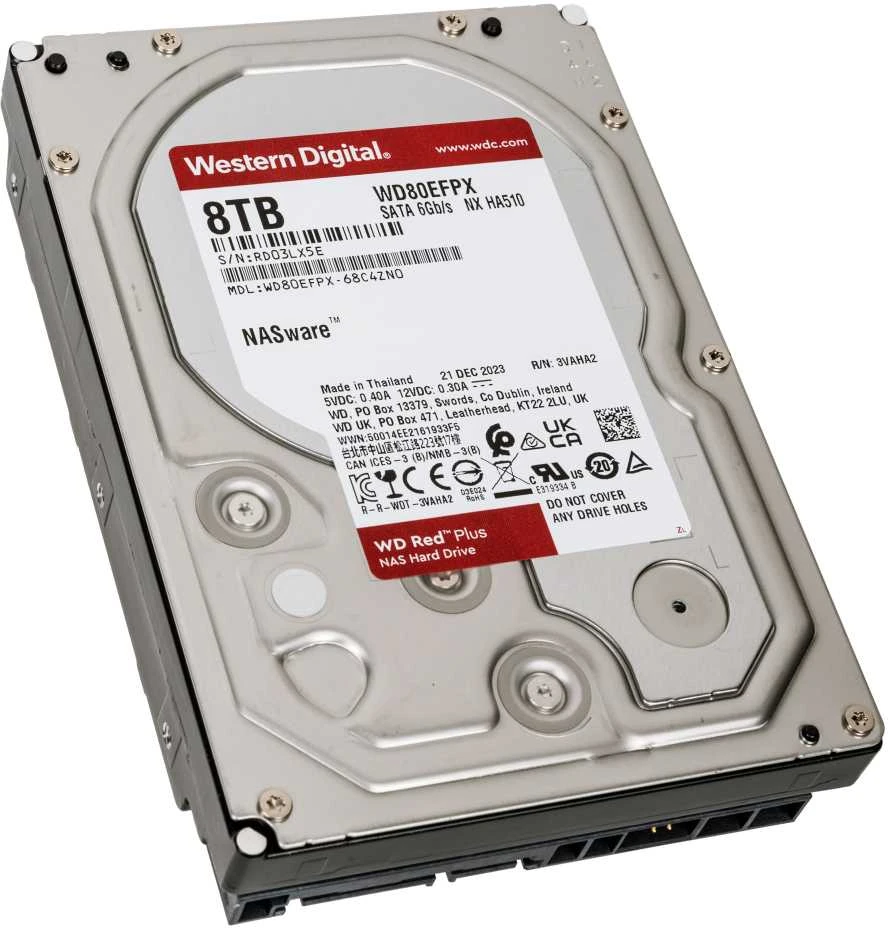 Kietasis diskas Sandisk WD Raudona Plus 8TB SATA 6Gb/s HDD Desktop