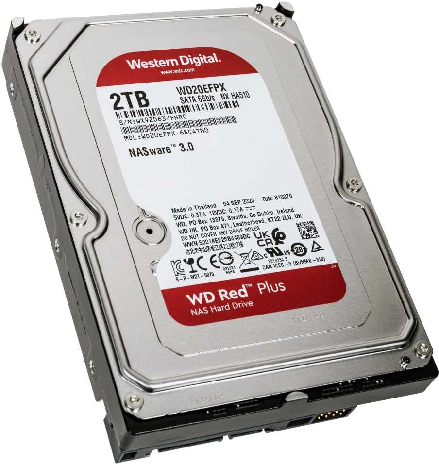 Sandisk WD Raudona Plus 2TB SATA 6Gb/s 3.5inch Rpm5400 128MB cache vidinis HDD diskas, didmeninis