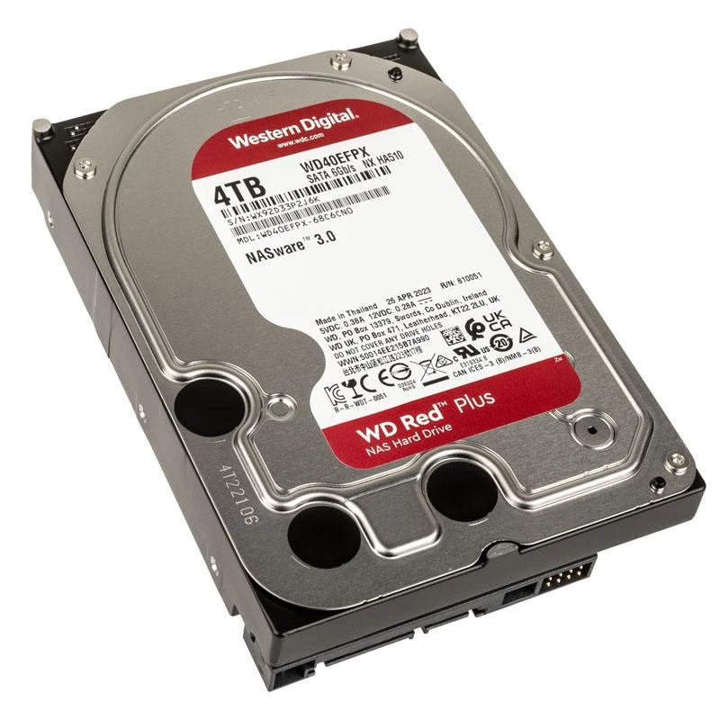 Sandisk WD Raudona Plus 4TB SATA 6Gb/s 3.5 colio 258MB talpyklos vidinis HDD diskas, didmeninis