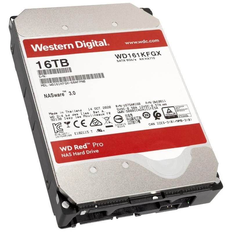 Western Digital Sandisk WD Raudona Pro 16TB 6Gb/s SATA 512MB Cache Internal 3.5inch HDD bulk