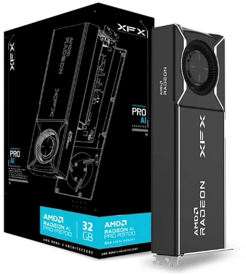 Vaizdo plokštė Grafikos plokštė XFX AI PRO R9700 32GB GDDR6 RX-97XPROAIY Retail