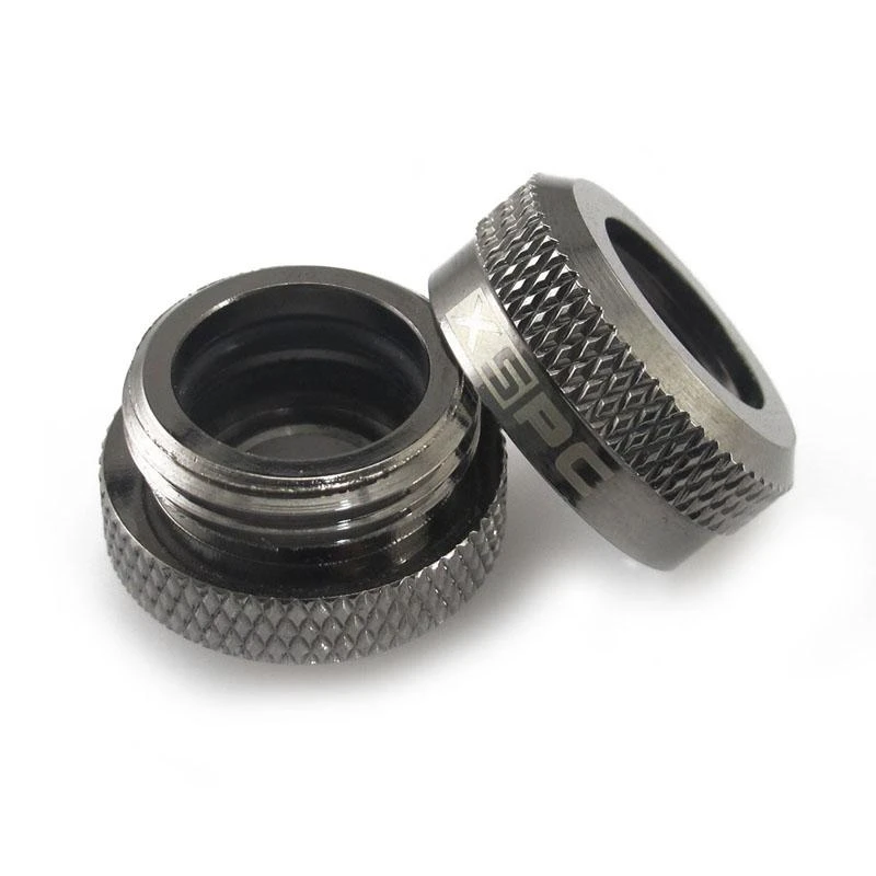 XSPC jungtis G1/4" į 14 mm kietą vamzdį, juodas chromas - 8 vnt.