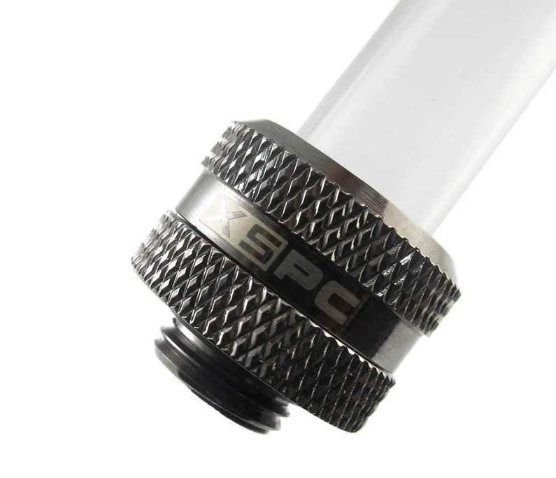 XSPC jungtis G1/4" į 14 mm kietą vamzdį, juodas chromas - 8 vnt.