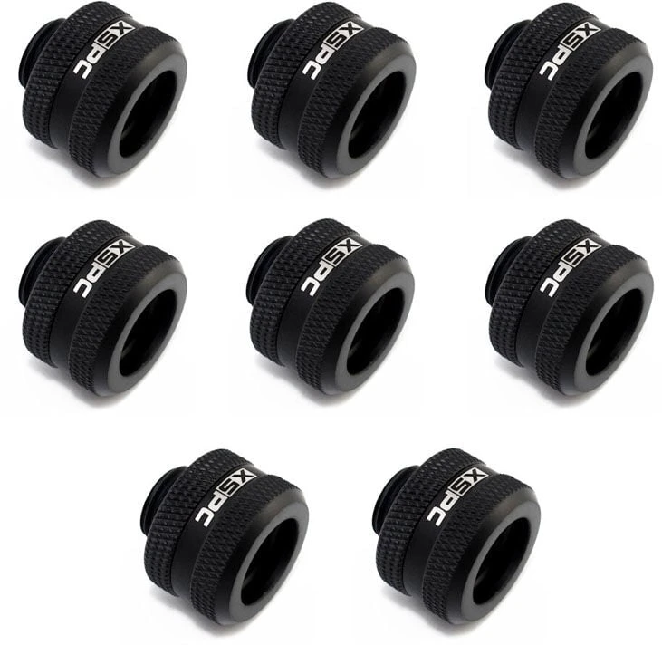 XSPC jungtis G1/4" 14 mm kietam vamzdžiui, matinis juodas - 8 vnt.