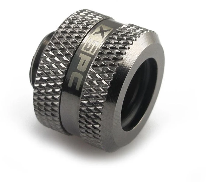 XSPC jungtis G1/4" į 14 mm kietą vamzdį, juodas chromas - 8 vnt.