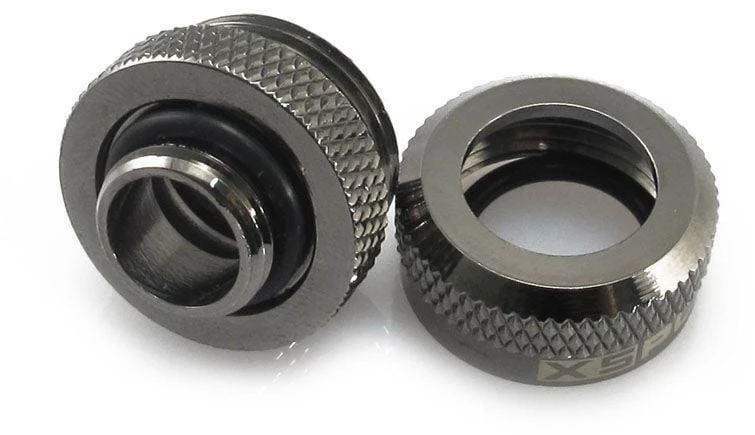 XSPC jungtis G1/4" į 14 mm kietą vamzdį, juodas chromas - 8 vnt.