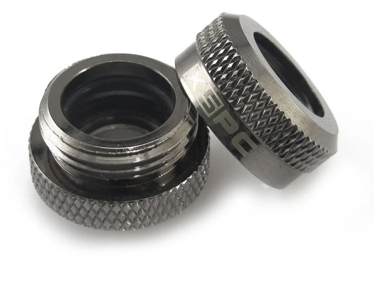 XSPC jungtis G1/4" į 14 mm kietą vamzdį, juodas chromas - 8 vnt.