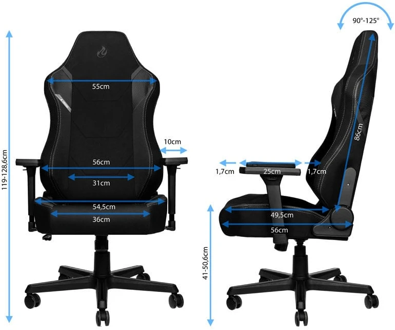 Žaidimų kėdė Nitro Concepts X1000 Gaming Chair, Juoda