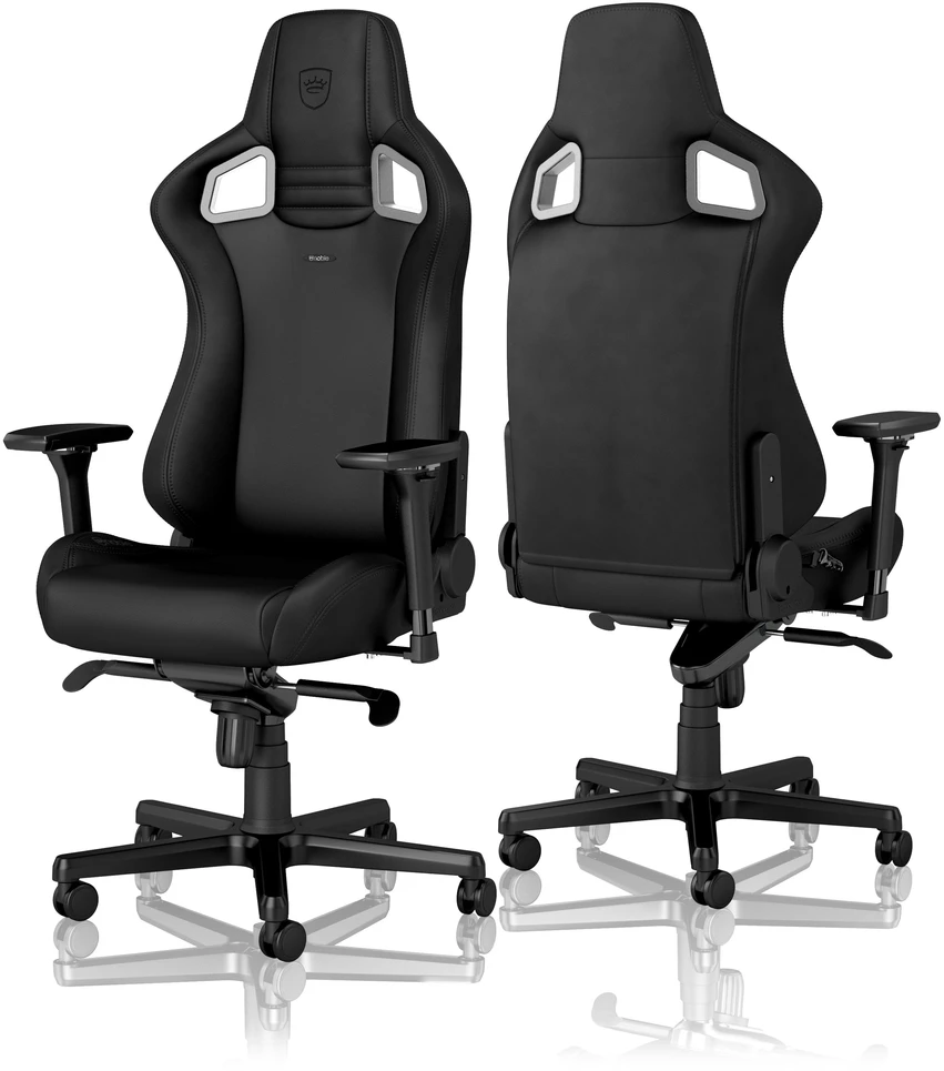 Žaidimų kėdė Noblechairs EPIC Juodas Edition Vinyl/PU hybrid leather Gaming Chair, Juoda