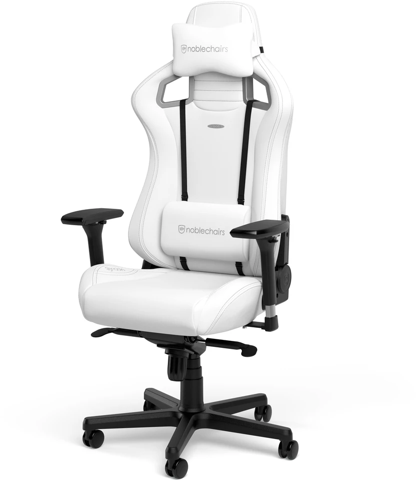 Žaidimų kėdė Noblechairs EPIC High-tech faux leather Gaming Chair, Baltas Edition