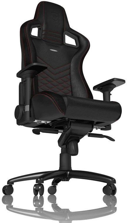 Žaidimų kėdė Noblechairs EPIC PU-Leather Gaming Chair, Juoda-raudona
