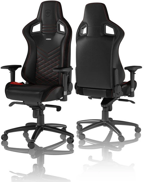 Žaidimų kėdė Noblechairs EPIC PU-Leather Gaming Chair, Juoda-raudona