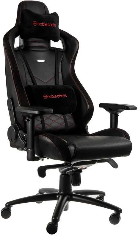 Žaidimų kėdė Noblechairs EPIC PU-Leather Gaming Chair, Juoda-raudona
