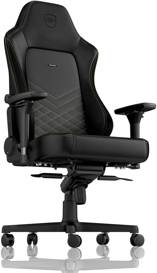 Žaidimų kėdė Noblechairs HERO PU-Leather Gaming Chair, Juoda-auksinė