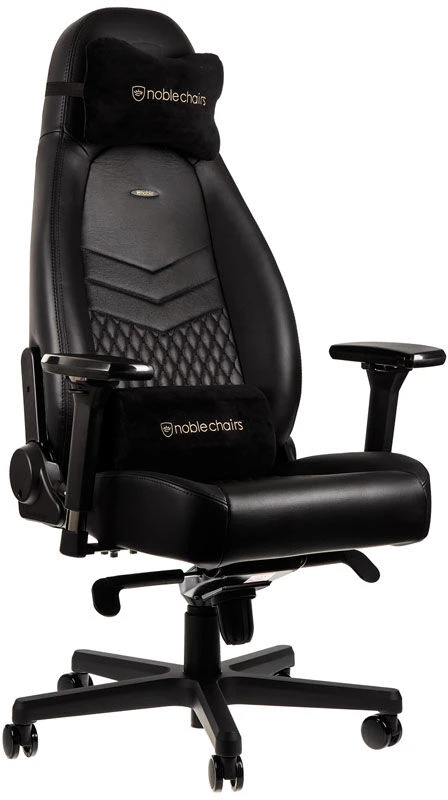 Žaidimų kėdė Noblechairs ICON Real Leather Gaming Chair, Juoda