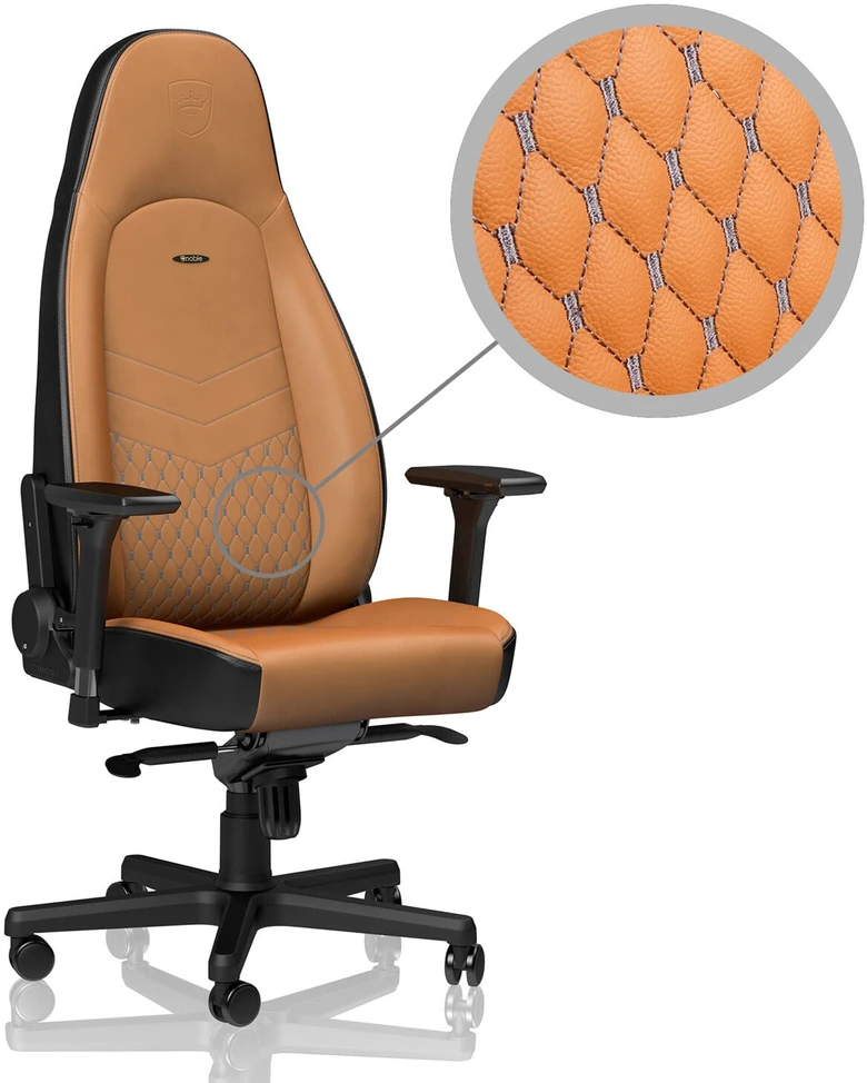 Žaidimų kėdė Noblechairs ICON Real leather Gaming Chair, Cognac-Juoda