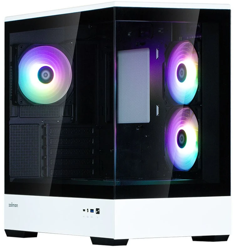 Zalman P30 PC-case, Mini-Tower, mATX, Tempered Glass - juodas baltas