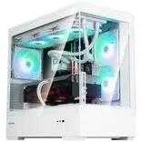 Zalman P30 V2 Baltas micro-ATX grūdinto stiklo panoraminis vaizdas 3 x 120 mm ARGB ventiliatorius