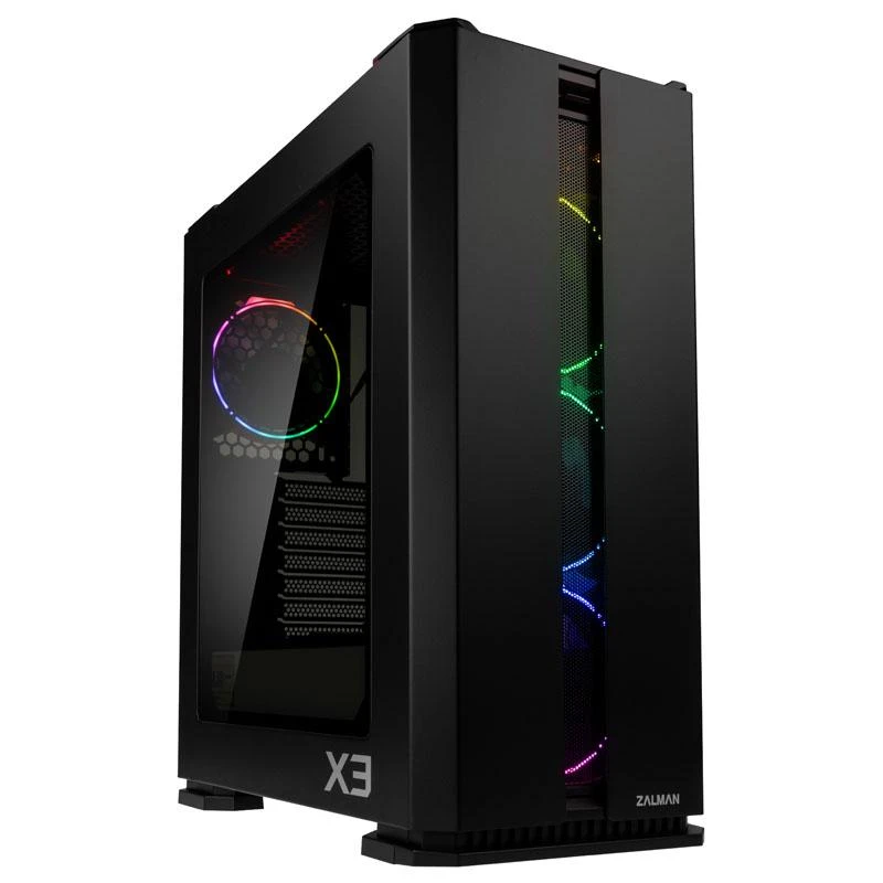 ZALMAN X3 juodas Zalman Chasis X3 juodas Tempered glass.4 X RGB LED FANS.2 x RGB LED bars on top