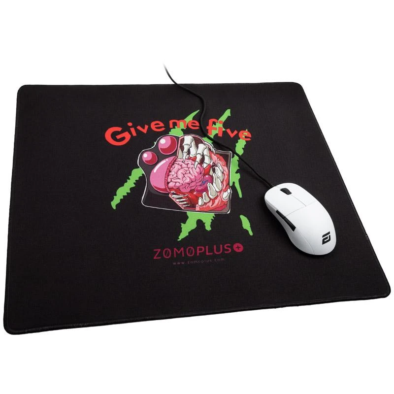 ZOMOPLUS Give Me Five žaidimų pelės kilimėlis, 500x420 mm – juodas