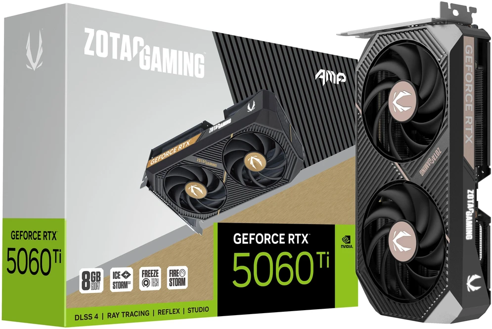Vaizdo plokštė Zotac GAMING GeForce RTX 5060 Ti AMP NVIDIA 8 GB GDDR7