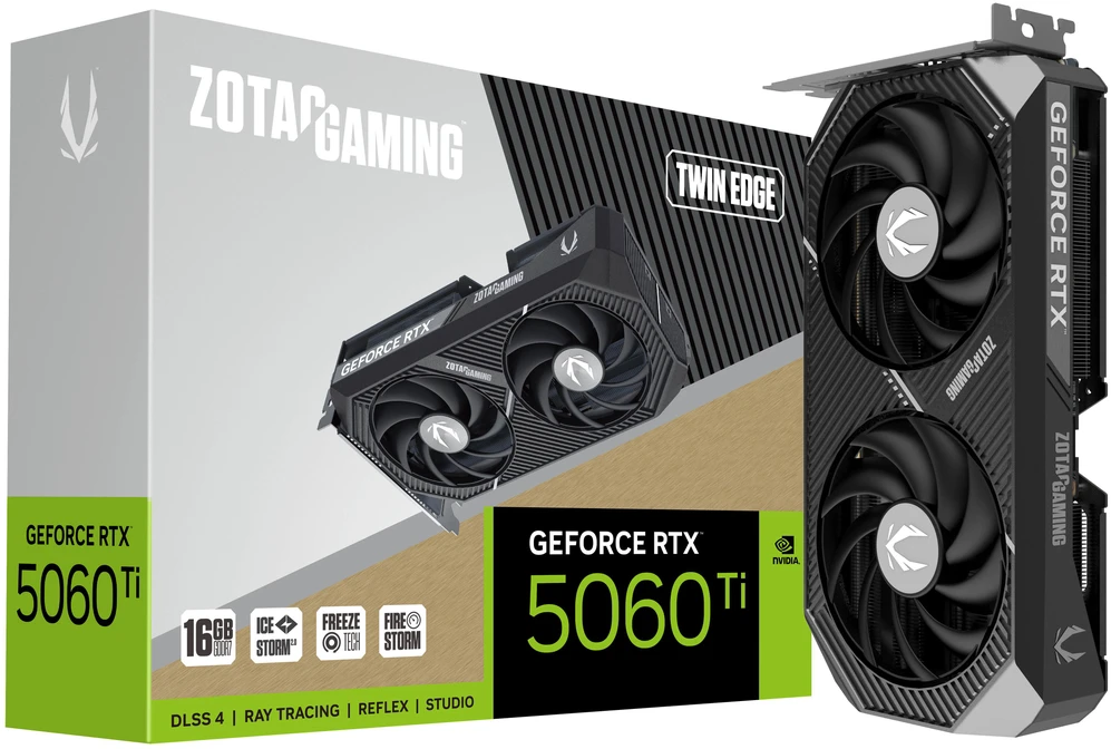 Zotac ŽAIDIMŲ vaizdo plokštė GeForce RTX 5060 Ti Twin Edge NVIDIA 16 GB GDDR7