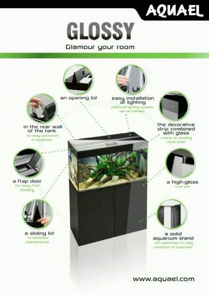 Aquael Glossy 125L LED akvariumas