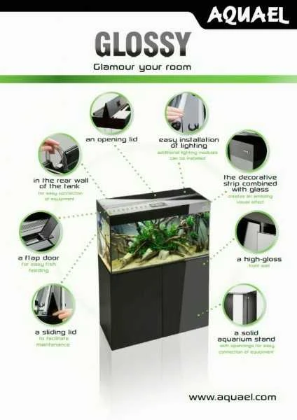 Aquael Glossy 125L LED D&N Baltas (Pagal užsakymą)