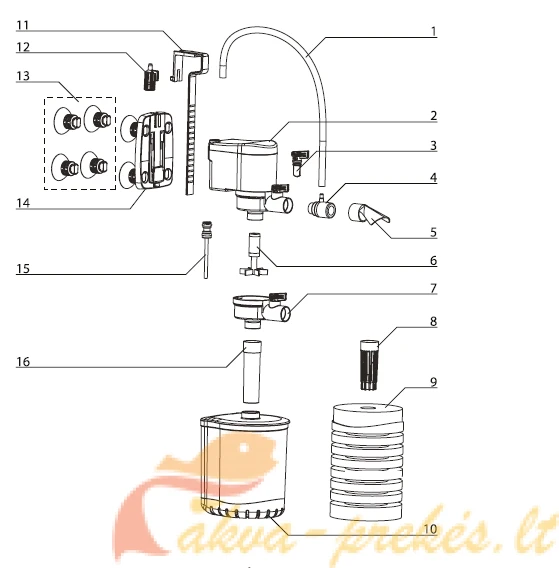 Aquael konteineris turbo filtrui/cirkuliatoriui