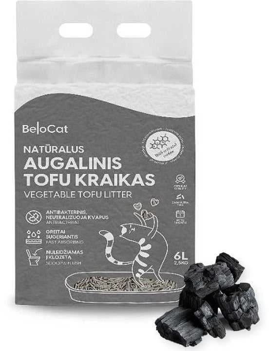 Belacor Belocat Tofu kraikas katėms su aktyvinta anglimi, 6 l