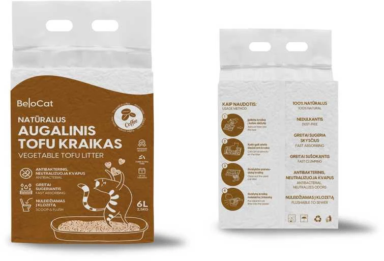 Belacor Belocat TOFU kraikas 6L/2,5kg (Kavos kvapo)