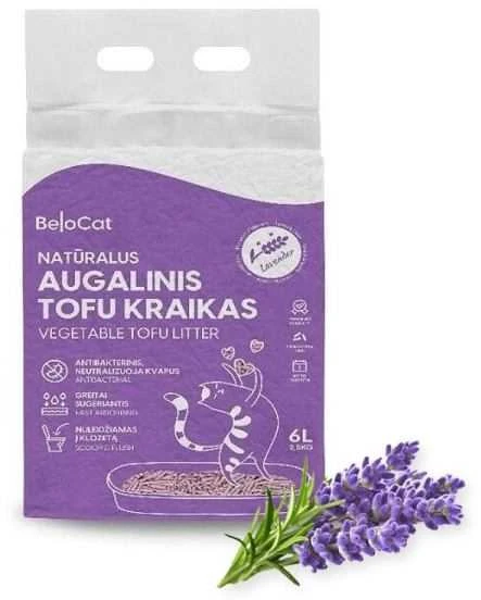 Belacor Belocat Tofu kraikas katėms levandų kvapo, 6 l