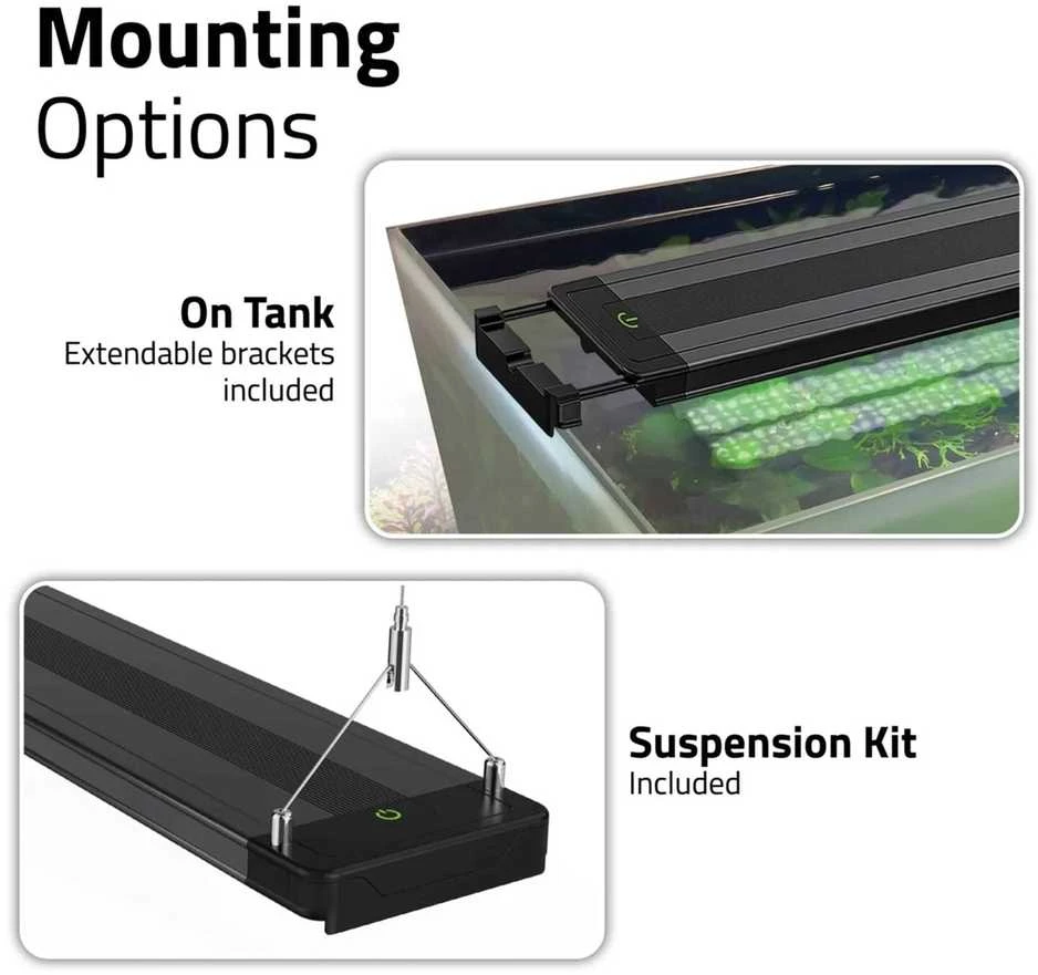 Fluval Plant Pro LED montavimo galimybės
