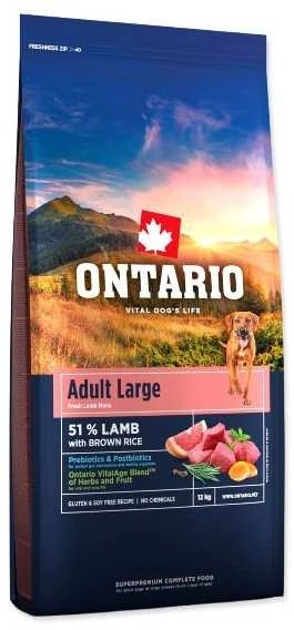 Ontario Adult Large ėriena & Brown ryžiai 12kg