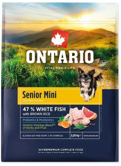 Ontario Senior Mini žuvis & Brown ryžiai 2,25kg