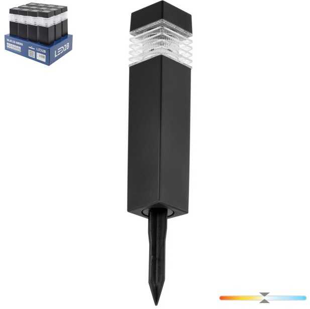 0,06W LED įsmeigiamas šviestuvas su saulės baterija AURORA, juodos sp., 4000K, IP44