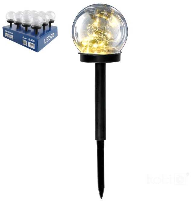 0,12W LED įsmeigiamas šviestuvas su saulės baterija GLEAM, juodos sp./skaidrus gaubtas, 3000K, IP44
