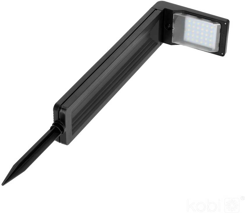 0,2W LED įsmeigiamas šviestuvas su saulės baterija SPIKE, juodas, 6500K, IP44